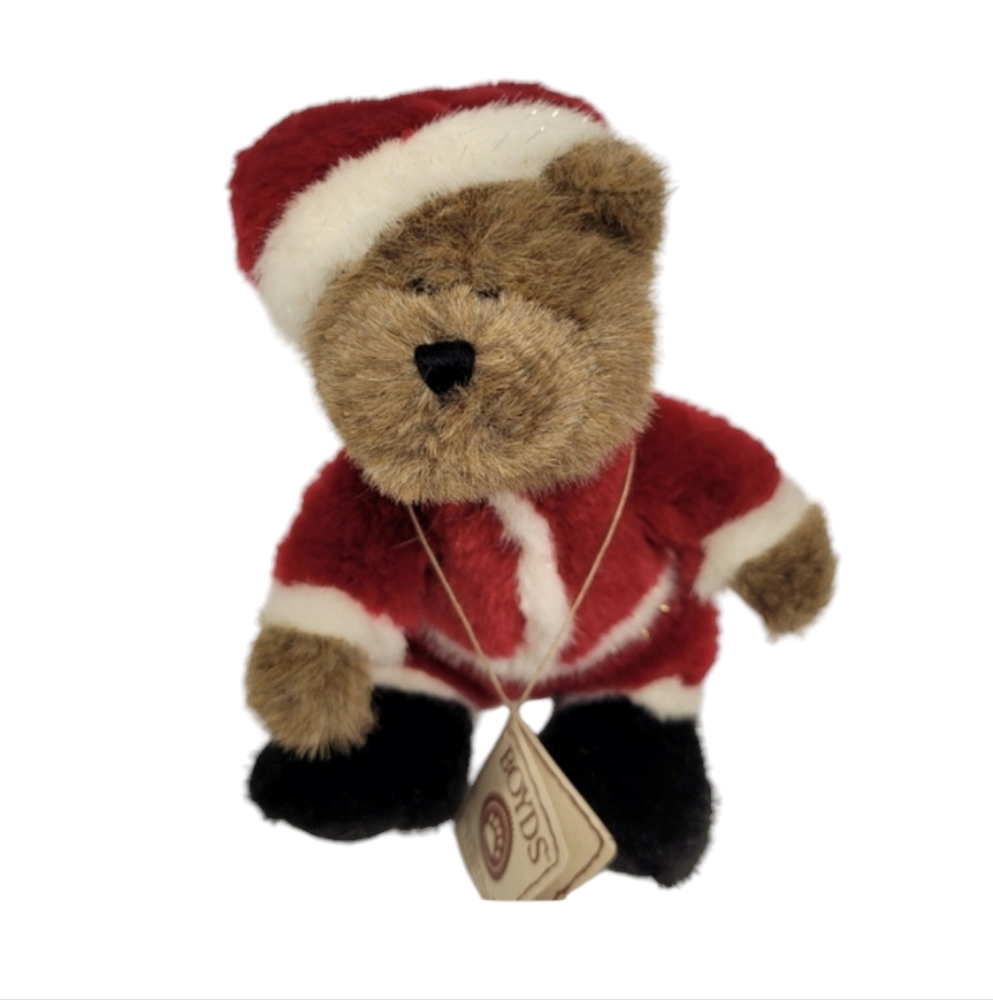 Boyds The Head Bean Collection Plush Kringles Santa Bear Best Dressed Series 6"